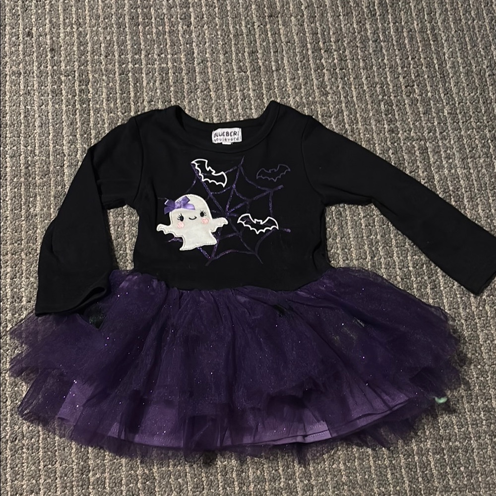 Blueberi Boulevard Black and Purple Ghost Tutu Dress